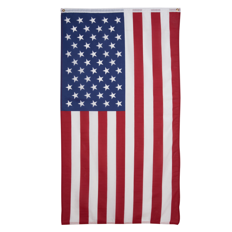 United States flag, manufactured in the U.S.A., polyester/cotton