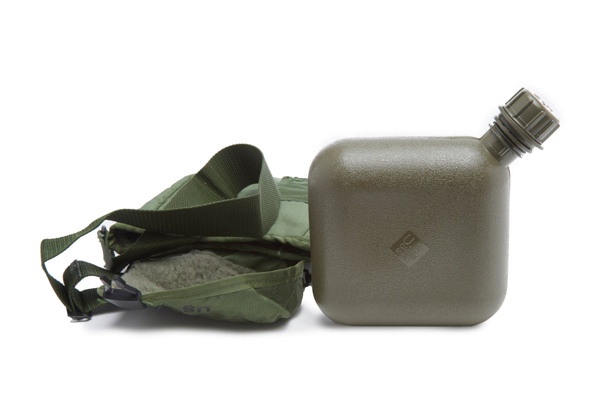 U.S. Army Olive Two Quart Canteen, Cover and Shoulder Strap