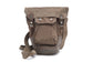 Swedish Army WWII Issue Gas Mask Shoulder Bag with Leather Base, Grade I