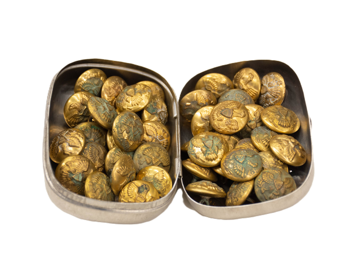 U.S. Army Brass Buttons, 1880s Period, Large Size, Poor Moldy Condition