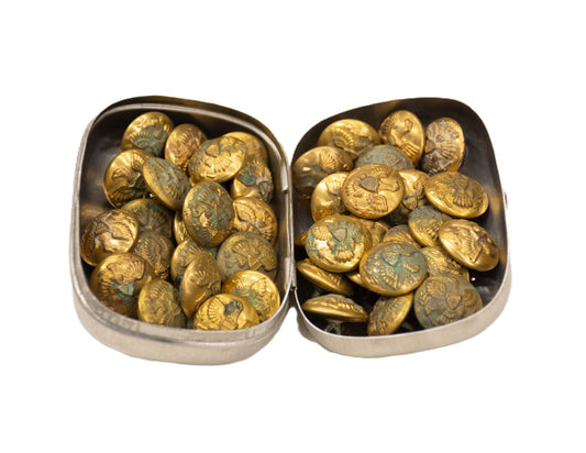 U.S. Army Brass Buttons, 1880s Period, Large Size, Poor Moldy Condition