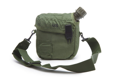 U.S. Army Olive Two Quart Canteen, Cover and Shoulder Strap