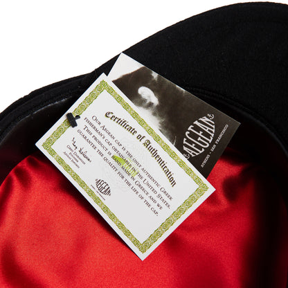 Classic Greek Fisherman's Cap, black wool