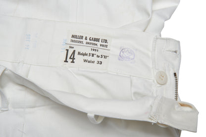 British Navy White Sailor (WIDE!) Bell Bottoms, 100% cotton, dated 1951