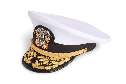 U.S. Navy Regulation Service Cap, as worn by an Admiral