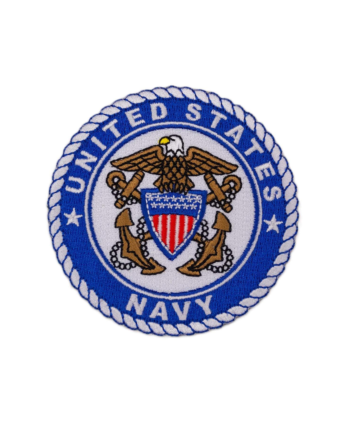 UNITED STATES NAVY emblem, blue and white