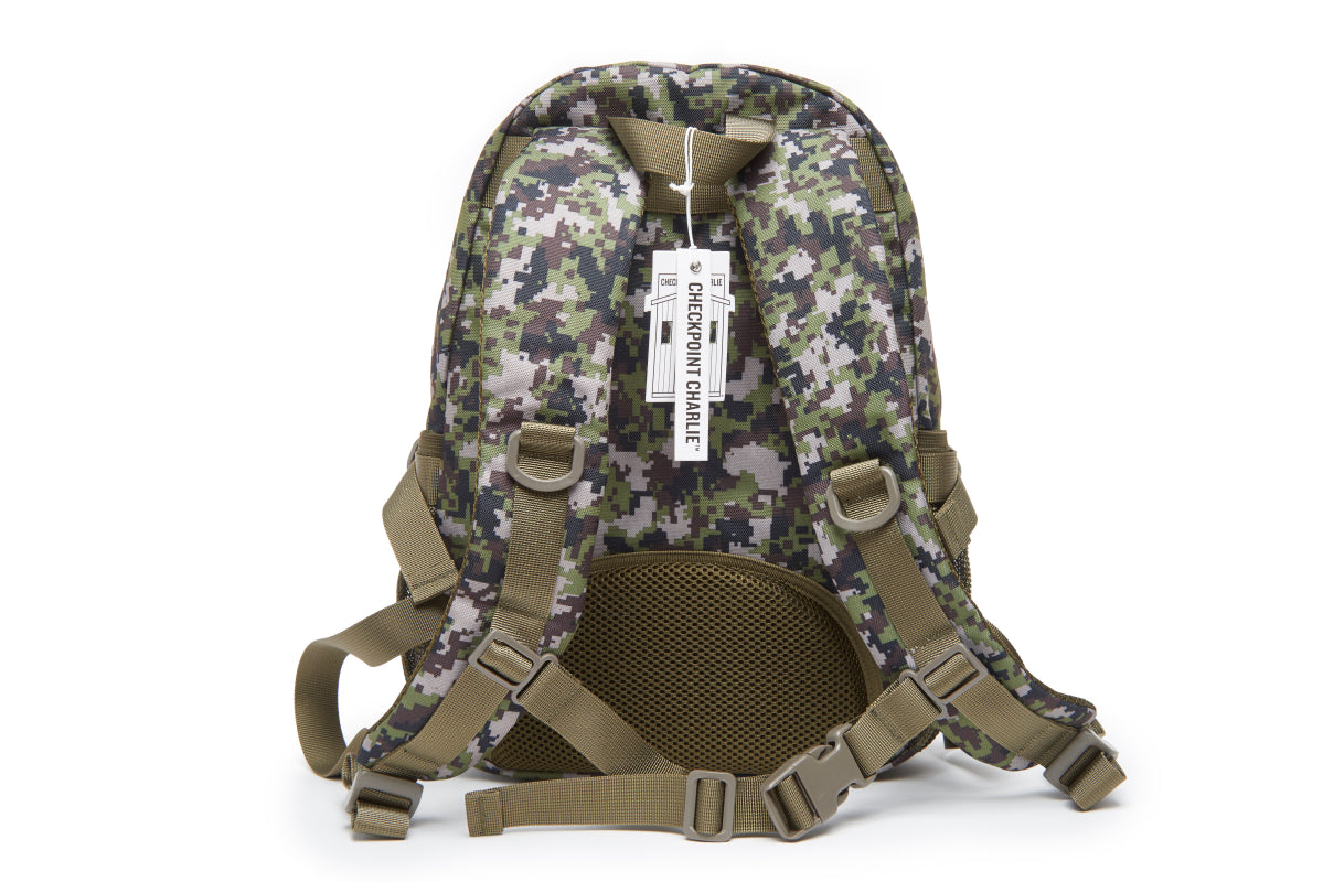 CHECKPOINT CHARLIE TM Green Digital Camouflage Backpack Regularly $60. Introductory Sale Price! $49.77