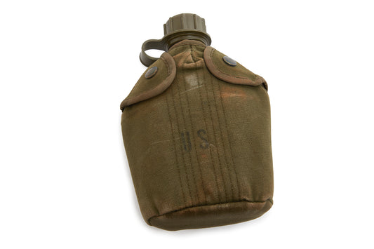 military canteen with US marking on a white background
