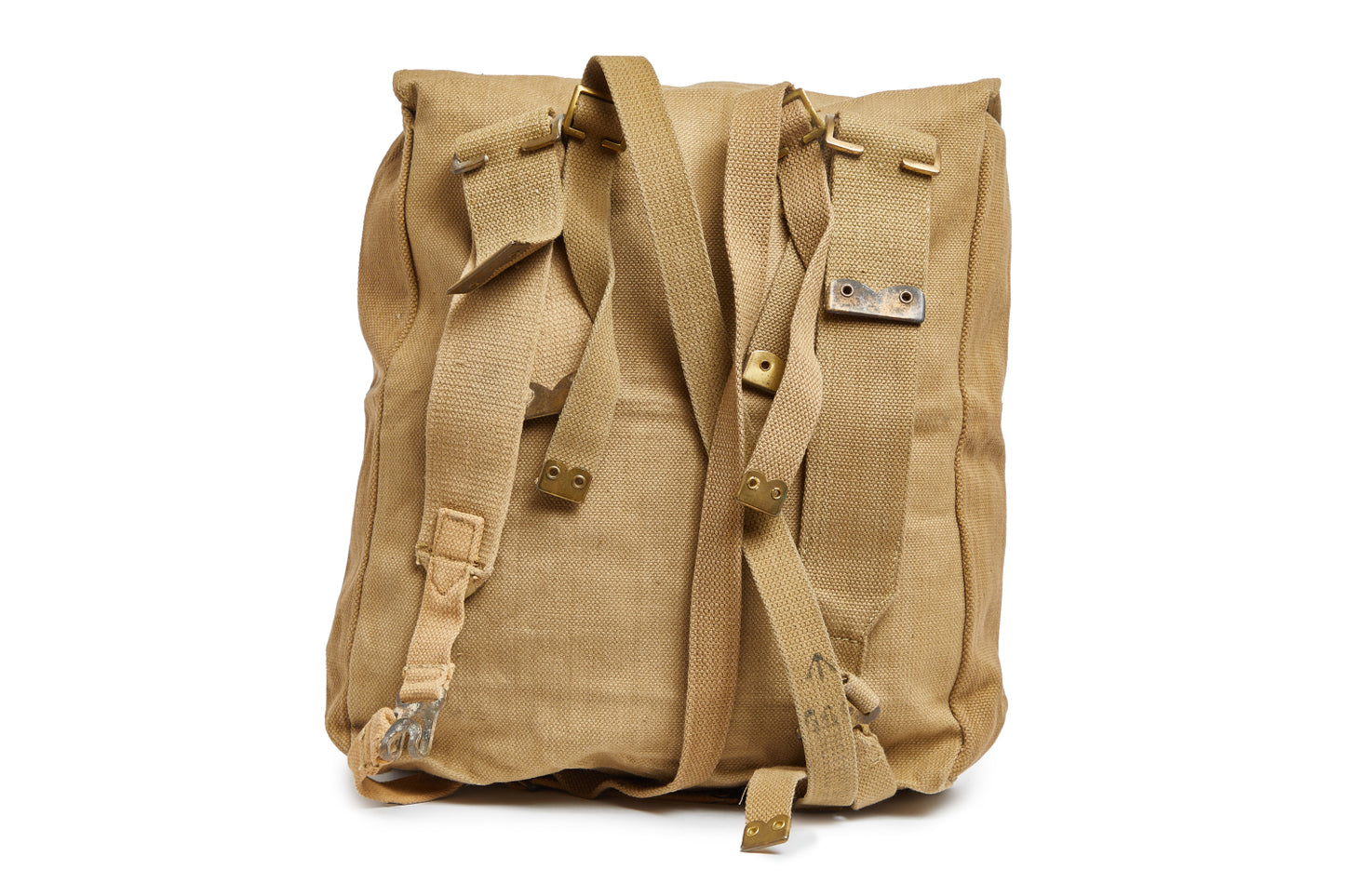 British Army Khaki Backpack, World War II and Korean War dated mixed, like-new