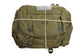 Olive green military-style bag with 'US' logo on a white background