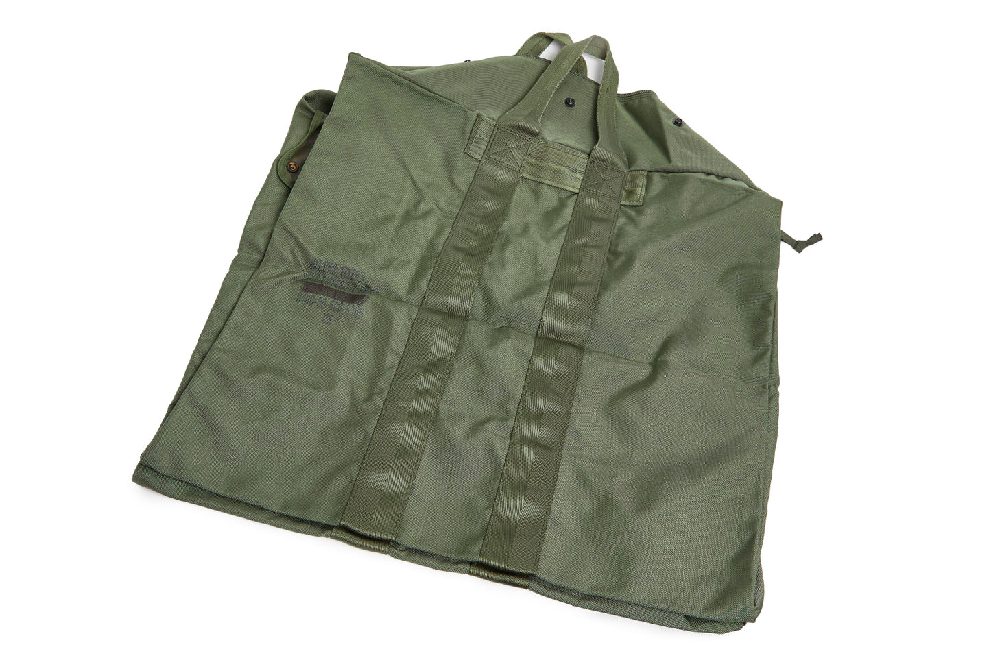 Green bag with handles on a white background