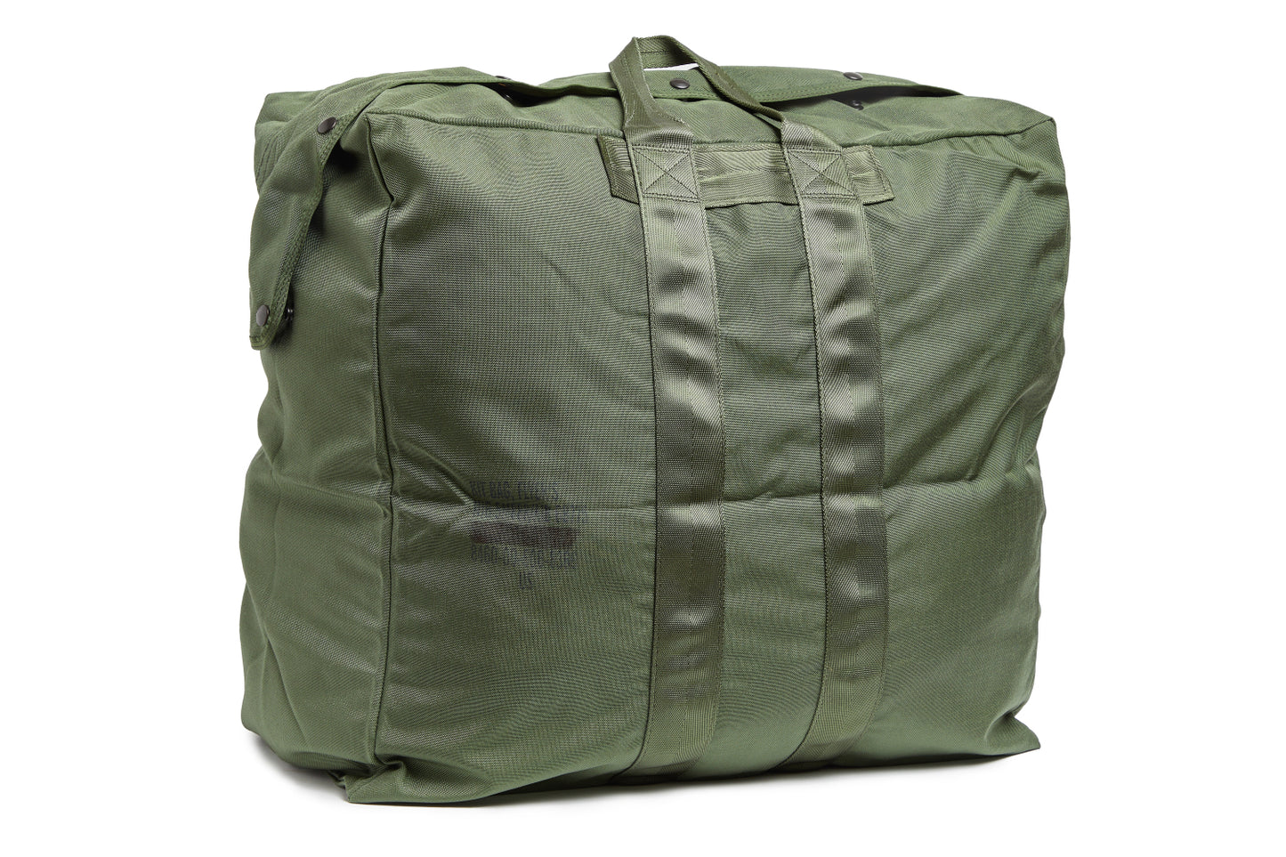 Green bag with handles on a white background