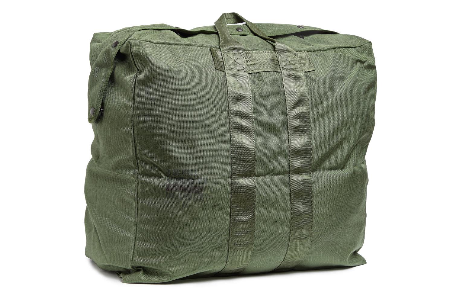 Green bag with handles on a white background