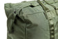 Green bag with handles on a white background