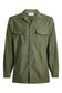 Green shirt with two front pockets on a white background