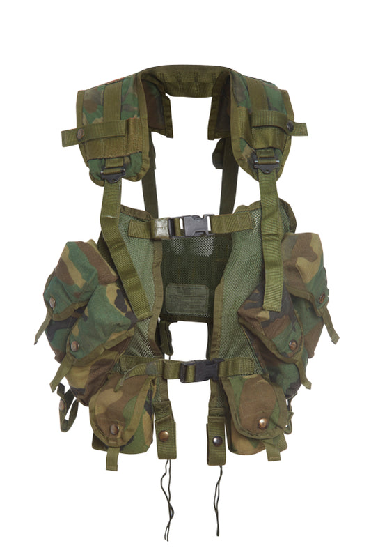 U.S. Army Woodland Camouflage Tactical Load Bearing Vest, used and new