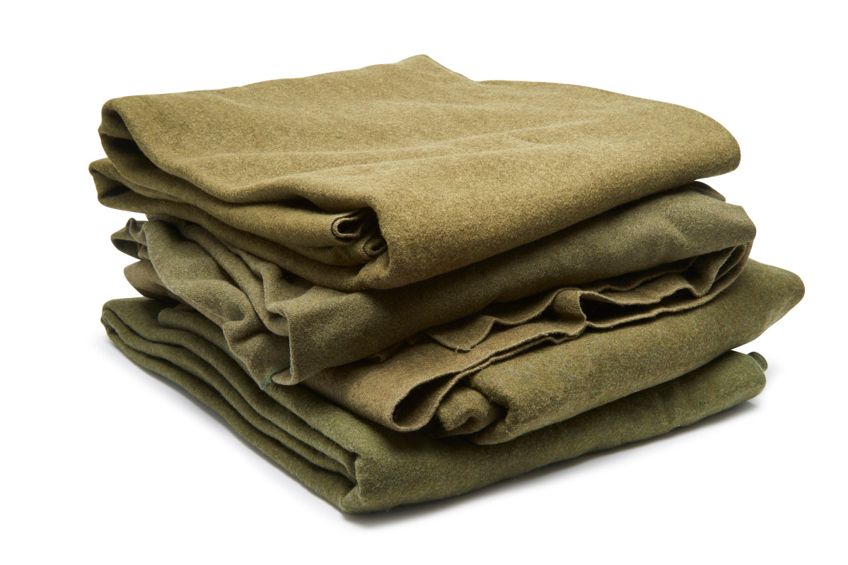 U.S. Army Regulation Olive Green Blankets, 100% wool, new and used