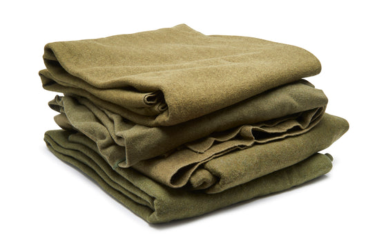 U.S. Army Regulation Olive Green Blankets, 100% wool, new and used