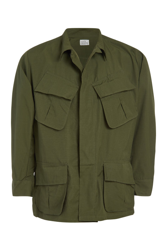 U.S. Army OG-107 (Olive Green) Vietnam War Issue Jungle Fatigue Shirt, 3rd Pattern