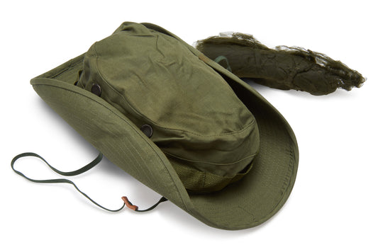 U.S. Army OG-107 (Olive Green) Jungle Hat with Insect Net, Vietnam War Issue
