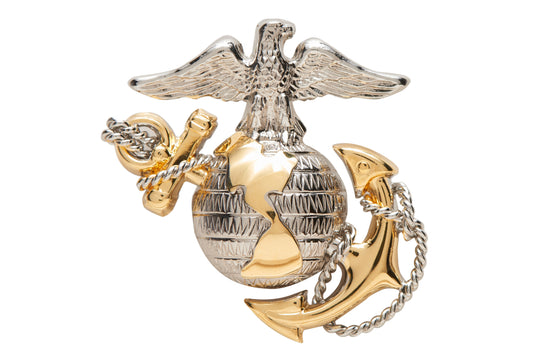 U.S. Marine Corps Officer White Service Cap Badge