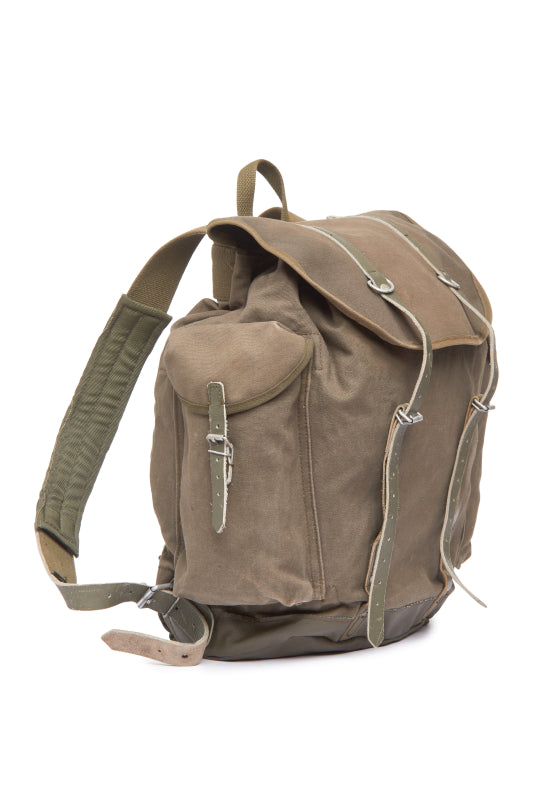 Brown backpack on a white background