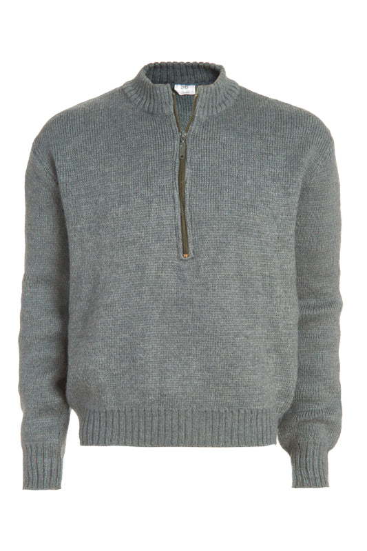 Swiss Army Wool Sweater, half-zipper design
