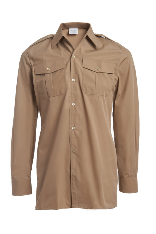 Belgium Army Officer's Khaki Long Sleeve Dress Shirts
