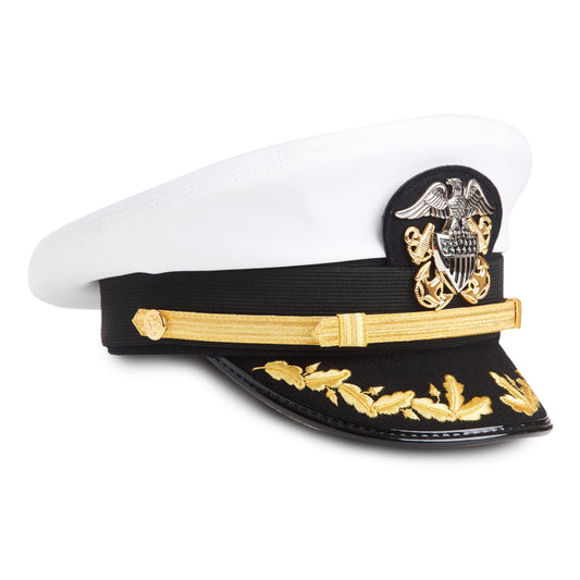 U.S. Navy Current Issue Regulation Officer’s Service Cap as worn by a Commander or a Captain