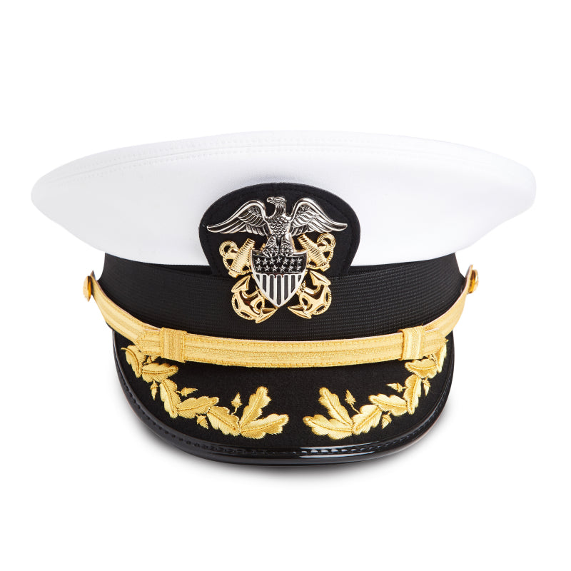 U.S. Navy Current Issue Regulation Officer’s Service Cap as worn by a Commander or a Captain