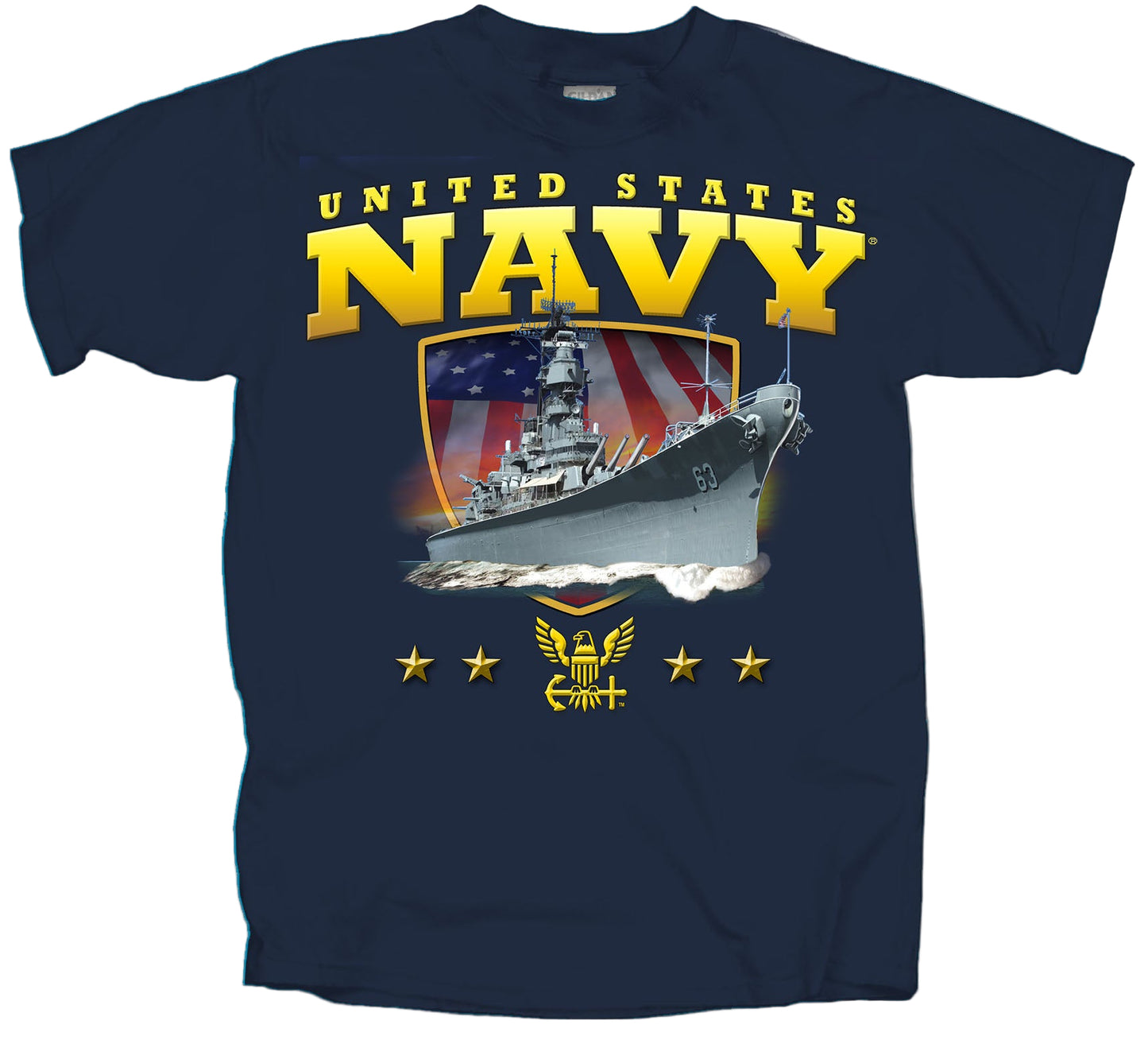 Navy t-shirt with ship graphic and 'United States Navy' text 